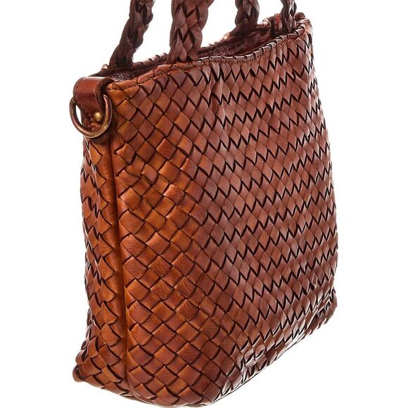 Isabella Rossetti Marie Hand Woven Leather Tote, Tan - Picture 3 of 4